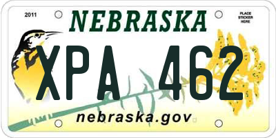 NE license plate XPA462