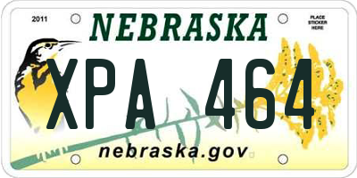 NE license plate XPA464