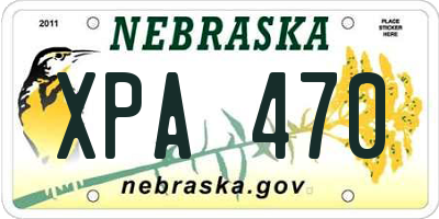 NE license plate XPA470