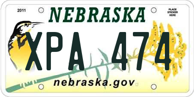 NE license plate XPA474