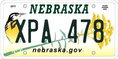 NE license plate XPA478
