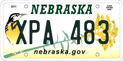 NE license plate XPA483