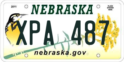 NE license plate XPA487