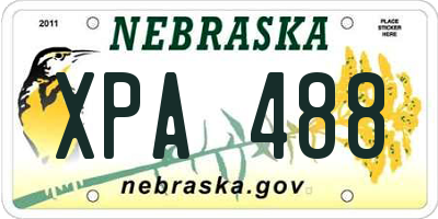 NE license plate XPA488