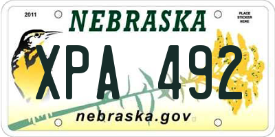 NE license plate XPA492