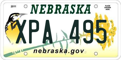 NE license plate XPA495