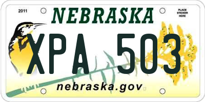 NE license plate XPA503