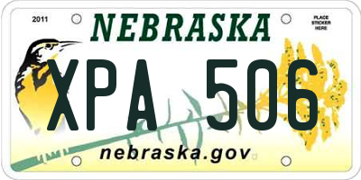 NE license plate XPA506