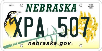 NE license plate XPA507