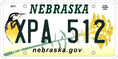 NE license plate XPA512