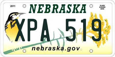 NE license plate XPA519