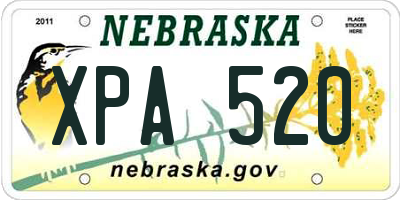 NE license plate XPA520