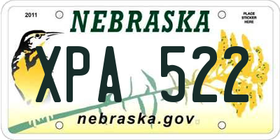 NE license plate XPA522