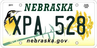 NE license plate XPA528