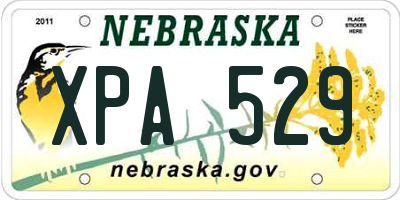 NE license plate XPA529