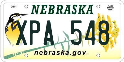 NE license plate XPA548