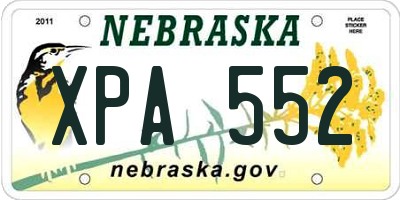 NE license plate XPA552