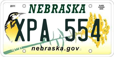 NE license plate XPA554