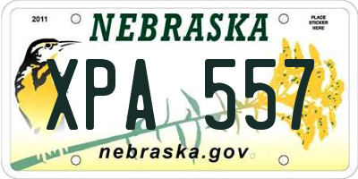 NE license plate XPA557
