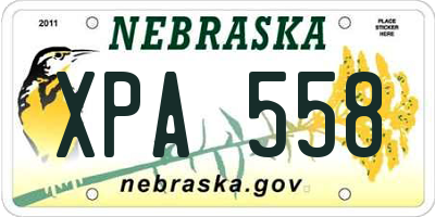 NE license plate XPA558