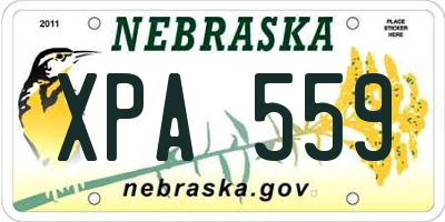 NE license plate XPA559