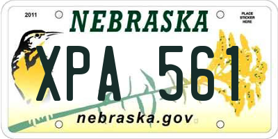 NE license plate XPA561