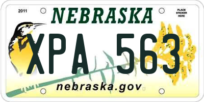 NE license plate XPA563