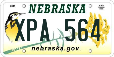 NE license plate XPA564