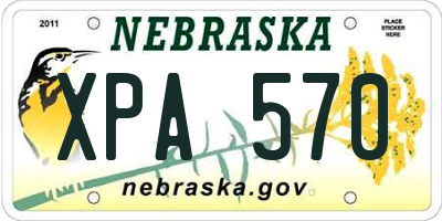 NE license plate XPA570