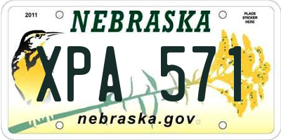 NE license plate XPA571