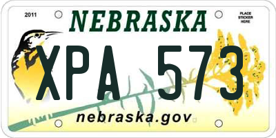 NE license plate XPA573