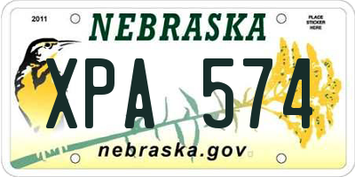 NE license plate XPA574