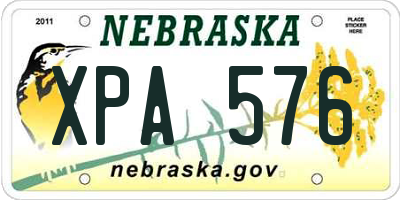 NE license plate XPA576