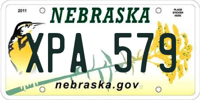NE license plate XPA579