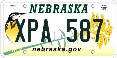 NE license plate XPA587