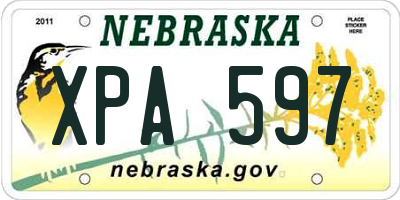 NE license plate XPA597