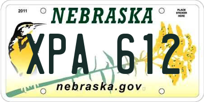NE license plate XPA612