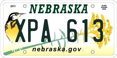 NE license plate XPA613