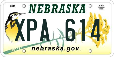 NE license plate XPA614