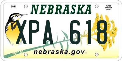 NE license plate XPA618