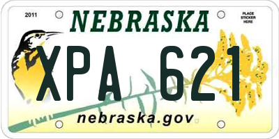 NE license plate XPA621