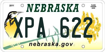NE license plate XPA622