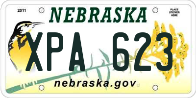NE license plate XPA623