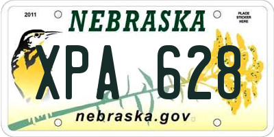 NE license plate XPA628