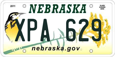 NE license plate XPA629
