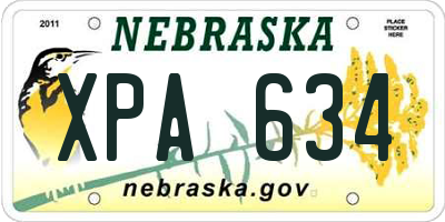 NE license plate XPA634