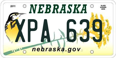 NE license plate XPA639