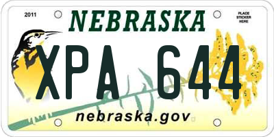 NE license plate XPA644