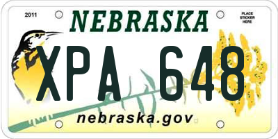 NE license plate XPA648