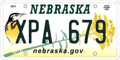 NE license plate XPA679